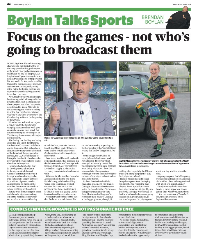 Focus on the games – not who’s going to broadcast them